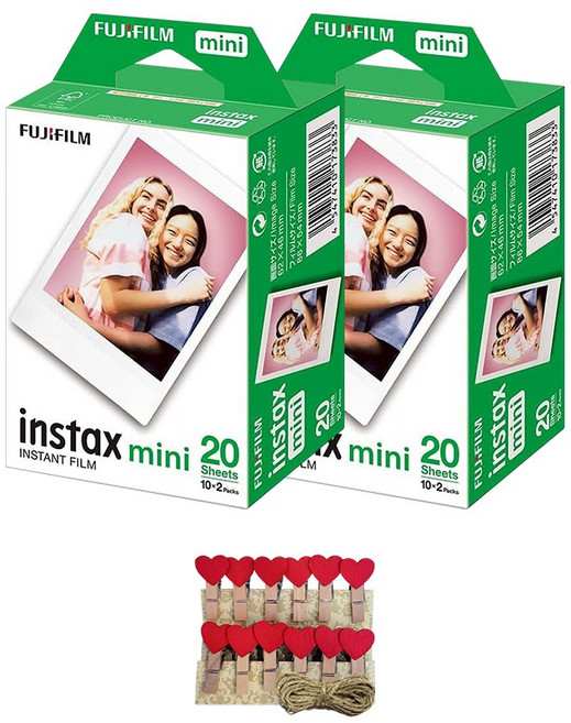 후지 인스탁스 미니필름 40장+레드하트데코/즉석카메라 필름, 1개