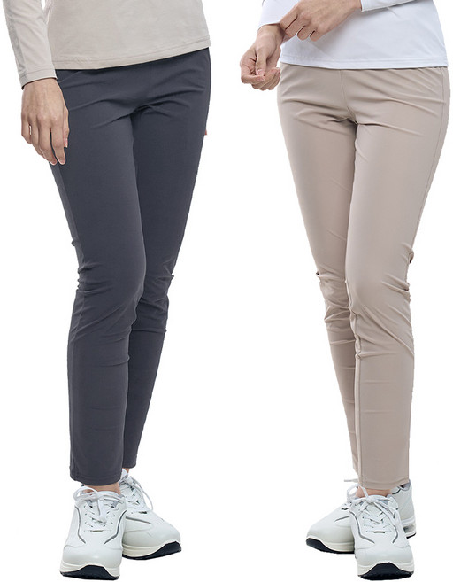 <김영주스포츠> (1+1) 여성 트레이닝 밴딩 바지 / 에어쿨핏 나일론 벤츄리 원단 스판 빅사이즈 골프 아웃도어 운동복 팬츠