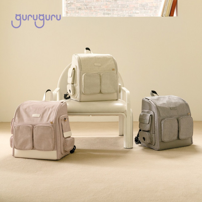 구루구루 반려동물 위고백 백팩 이동가방, 크림, 1개