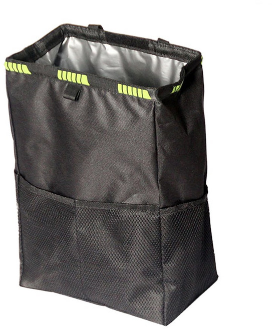 자동차 쓰레기통 대용량 누출 방지 방수 쓰레기 봉투 접이식 걸이식 쓰레기통 SUV 및 트럭 좌석 등받이 13L, 한개옵션1, 01 Black