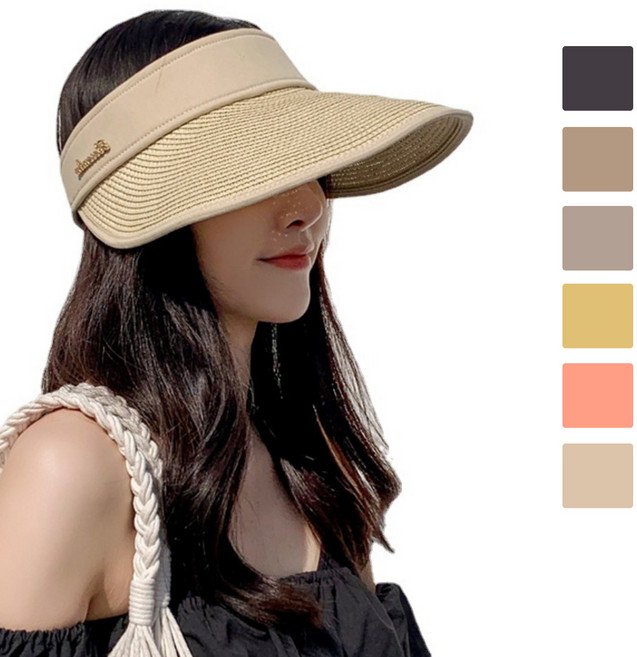 라탄모자 라피아햇 여성 썬캡 밀짚모자 자외선차단 모자