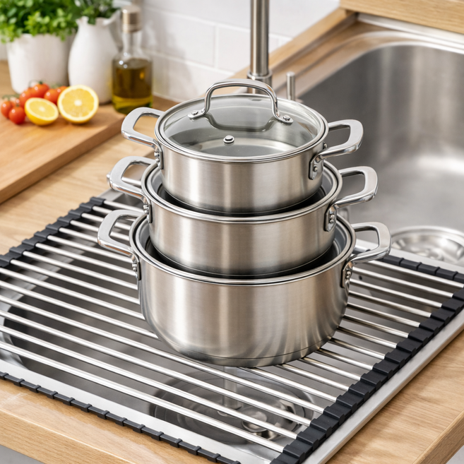 다브온픽 주방공간활용 식기건조대 롤매트, 1개, 블랙