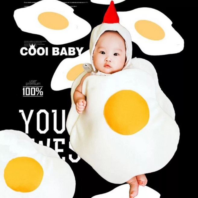 COOI BABY 荷包蛋造型新生兒攝影服