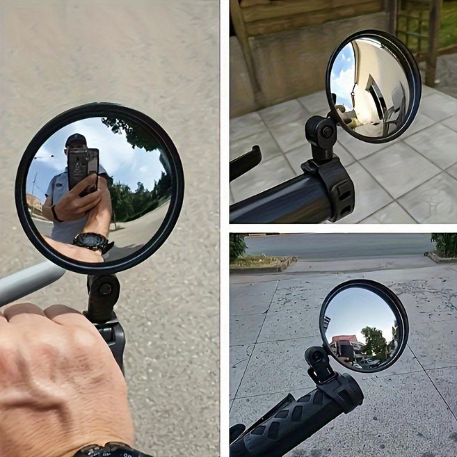 조절 회전형 자전거 후방 거울 라이딩용 백미러 2개 세트, 1세트, 블랙