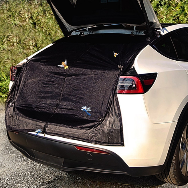 테슬라 모델Y 주니퍼 차박 모기장 트렁크 전용 캠핑 방충망 모델X 모델S 공용 햇빛가리개 그늘막 00362