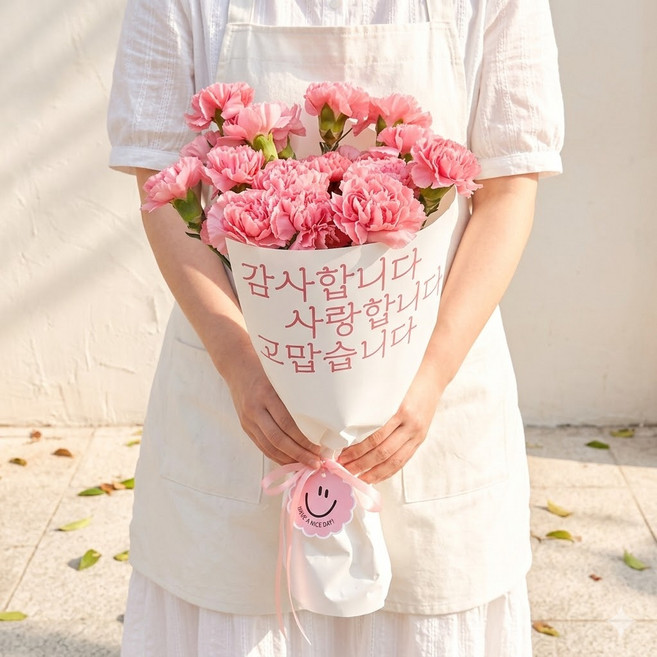 보냉포장 주말배송 아르띠콜로 카네이션 생화 꽃다발 어버이날 스승의날 선물 꽃배달, 20개, 핑크 카네이션 꽃 송이수