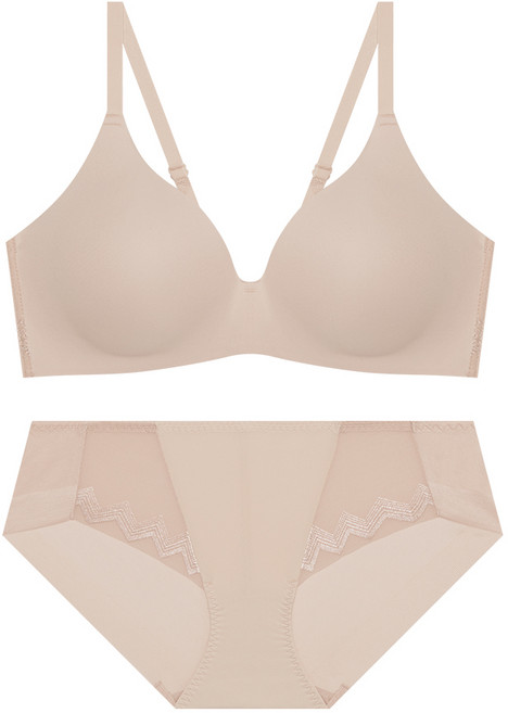 트라이엄프 에어로쿨 퓨징 노와이어 브라팬티세트_베이지