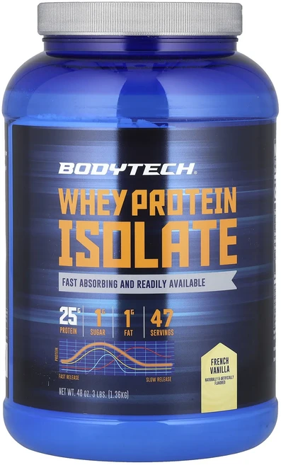 새해 건강을 선물하세요 BodyTech 분리유청단백질 프렌치 바닐라 1.36kg(3lbs) 특별관리진행, 1개, 1.36kg - 쿠팡