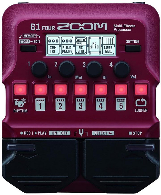 줌 베이스 기타 멀티 이펙트 프로세서 B1 Four