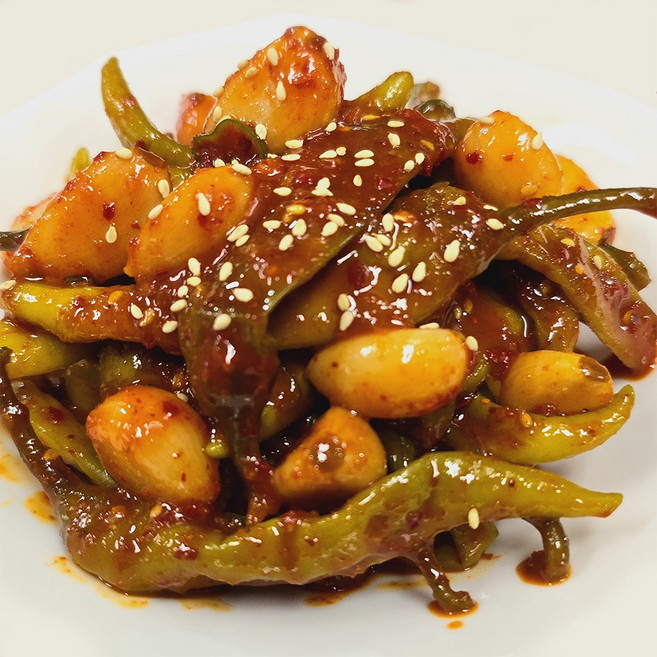 [밥앤찬] 수제 알마늘 고추무침 국내제조 양념무침 별미반찬, 1개, 600g