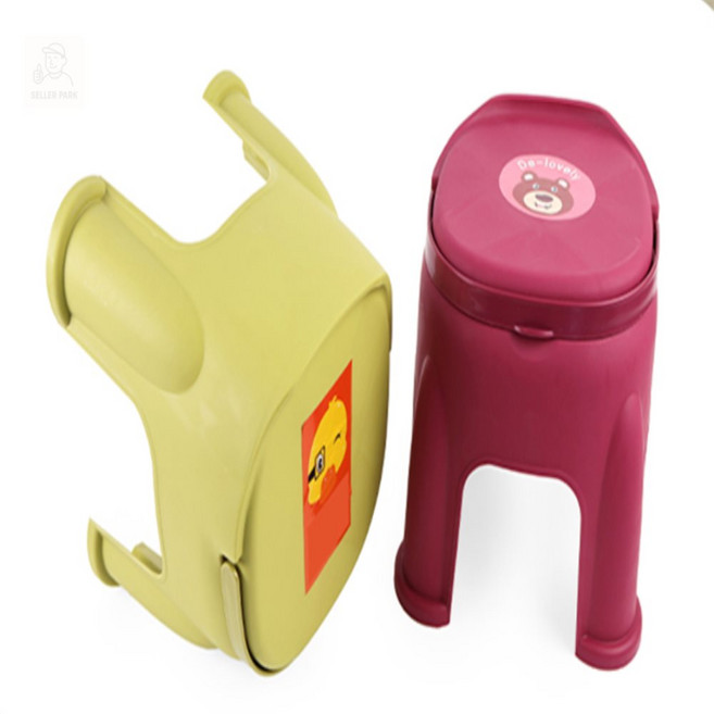 손잡이 의자 유아식탁의자, 자주색