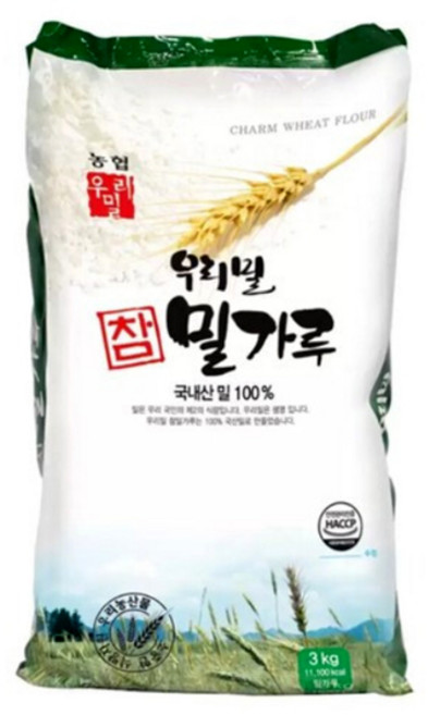 우리밀 참 밀가루 3kg, 1개