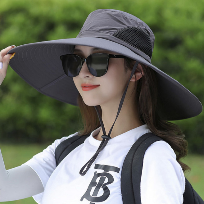 HJ무브먼트 남자 여자 빅사이즈 등산 모자, 다크 그레이