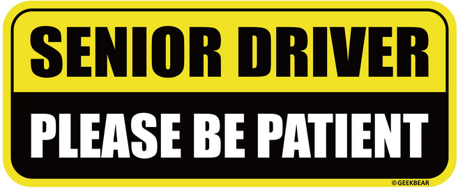 긱베어 시니어 드라이버 차량용 자석 마그넷 Senior driver 어르신 운전중 실버 운전자 자동차, 옐로, 1개