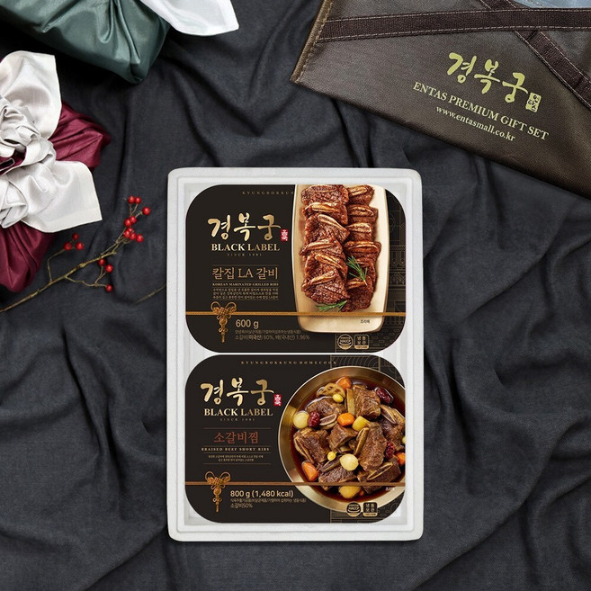 [경복궁 선물세트]소갈비찜+칼집LA갈비 선물세트 2호 (1.4kg), 1.4kg, 1개