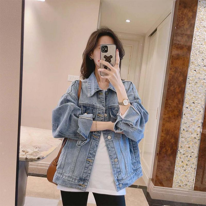 丹寧外套 女款 春秋季新款 韓版寬鬆 夾克上衣