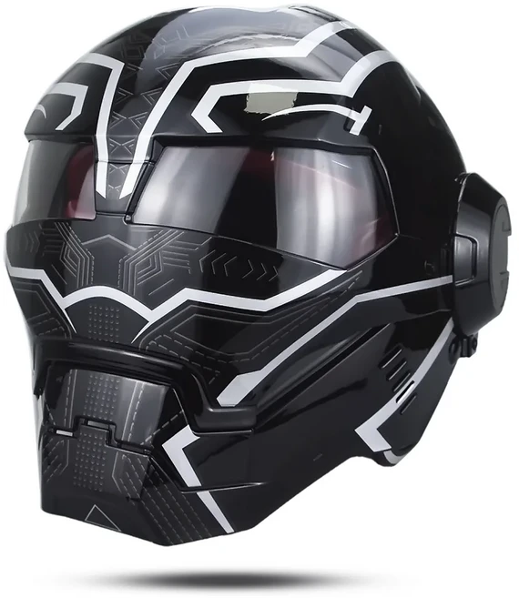 아이언맨/아이언 패트리어트 오토바이 헬멧 풀 페이스 매트 블랙 & 하프 오픈 DOT 인증 남성 - 할로윈, 01 S, 04 7