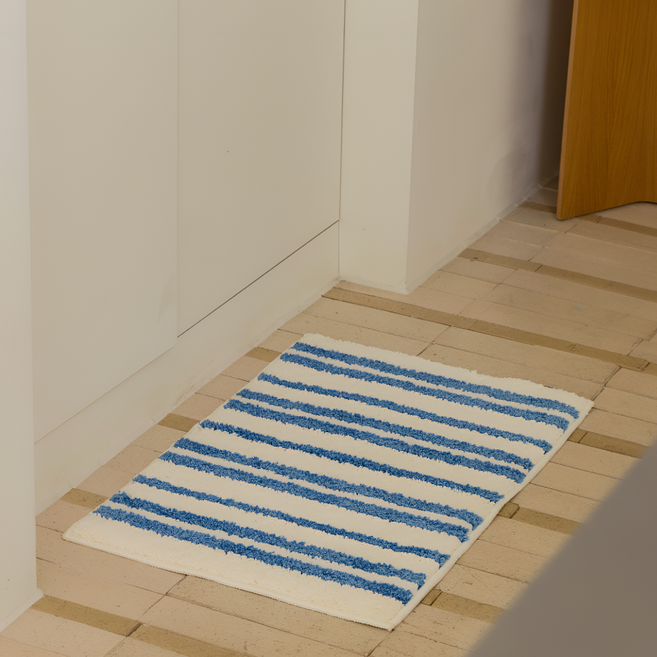 포소 주방 욕실 디자인 발매트, 덴라인 블루