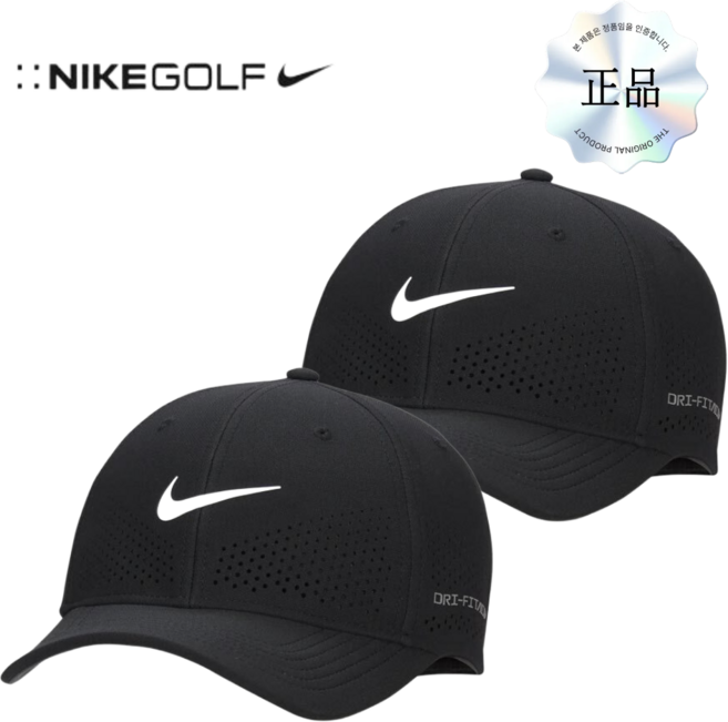 [백화점정품] 나이키 드라이 핏 ADV 라이즈 스트럭쳐 스우시플렉스 캡 골프 모자, COLOR_BLACK_검정, 1개