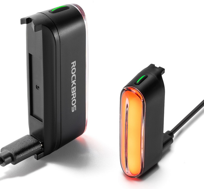 충전식 LED 감속센서 자석 후미등, 1개, 블랙