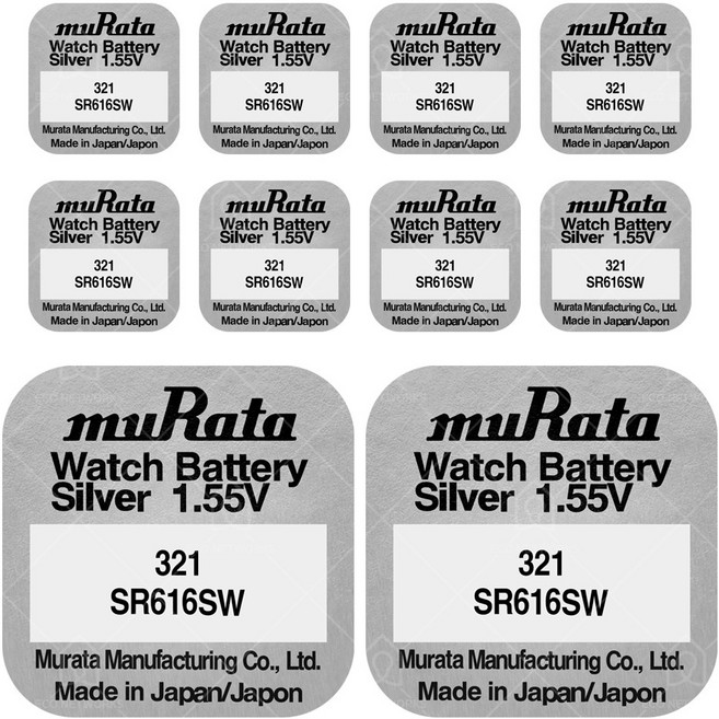 무라타 소니 시계건전지 SR616SW 321 (10개) 일본산 배터리, 1개입, 10개