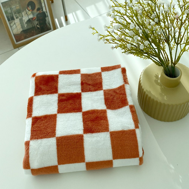 체크 플란넬 무릎담요 극세사 블랭킷 캠핑 사무실 소파 비행기 휴대용 부드러운 이불