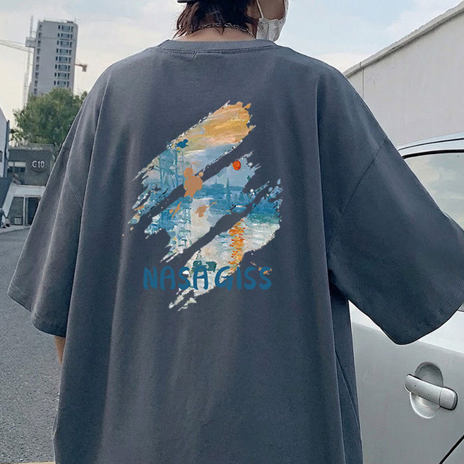 JBOOM 남자 오버핏 반팔티 프린트 티셔츠