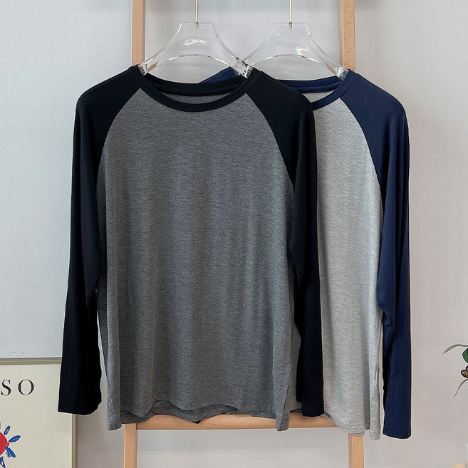 릴리앤로사 남자 모달 잠옷 래글런 티 긴팔 상의 티셔츠 파자마