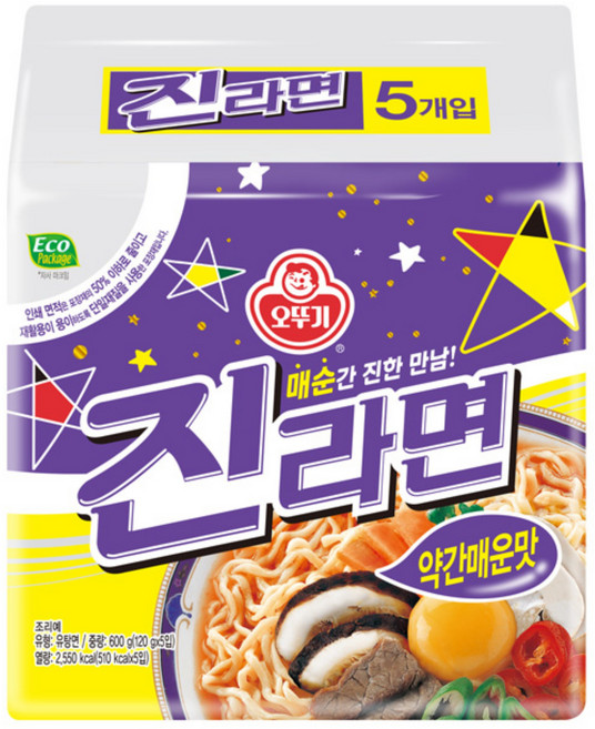 오뚜기 진라면 약간매운맛 120g 20봉, 20개