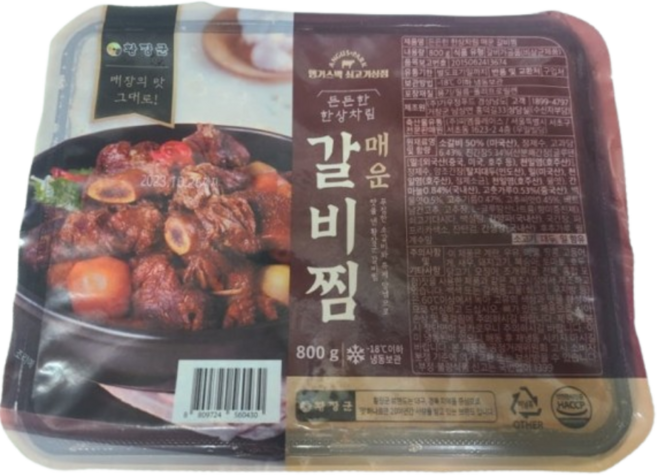 앵거스박 대구 명물 황장군 소갈비찜 매운맛, 1개, 800g