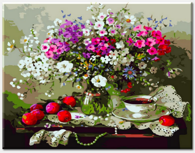 모모픽스페인팅 DIY명화그리기 40x50cm, I42 흰 안개꽃, 1개