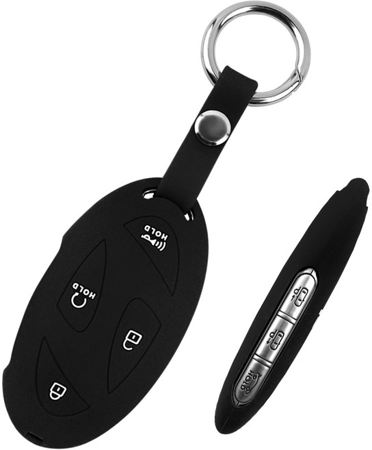 더조은셀러 디올뉴 싼타페 mx5 그랜저 GN7 코나 SX2 아이오닉6 호환 스마트키 키홀더 실리콘 스마트 7버튼 Key51, Key-51, 블랙