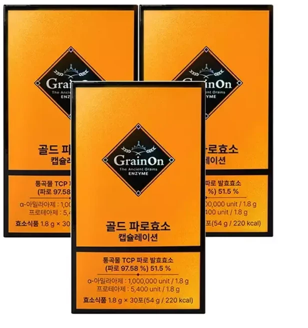 그레인온 골드 파로 효소 캡슐레이션 켑슐레이션 파르 캡슐네이션 3개 MJ, 1개, 54g