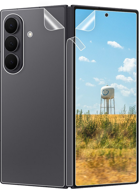 폴드 올인원 액정 후면 힌지 우레탄 투명 보호필름, 1개