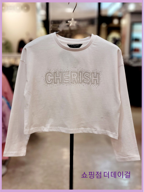 더데이걸 24봄신상@@ 주니어 여아 데일리로 입기좋은 티셔츠 봄에 하나로 입어도 예쁜 크롭티 레이어드해도 예쁜 크롭티@@ 얇은 크롭 긴팔 티셔츠 TGLA24101