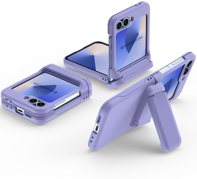 원더글라스 갤럭시 플립5 / 플립6 / 플립7 (Z플립5 / Z플립6 / Z플립7) 카드 수납 스탠드 에어 컴포터블 케이스