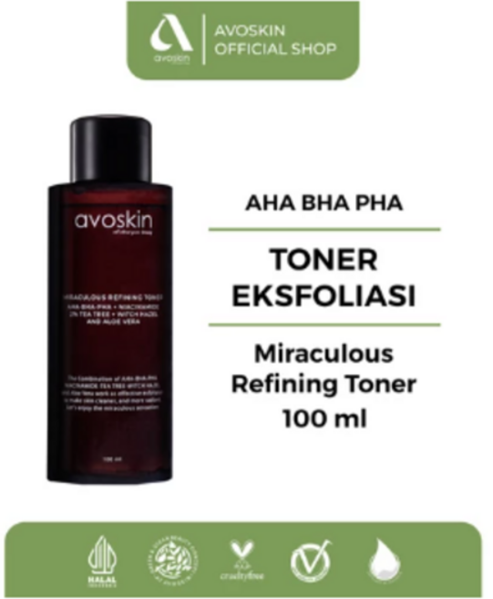 Avoskin Miraculous Refining Toner 100ml 토너스킨 각질제거, 1개