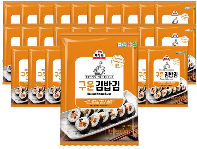 새우표 완도 구운 김밥김, 22g, 30개