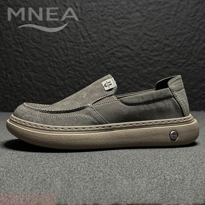 MNEA 남성 캔버스 스니커즈 밴드 슬립온 키높이 발편한 통기성 좋은 쿠션감 데일리 운동화