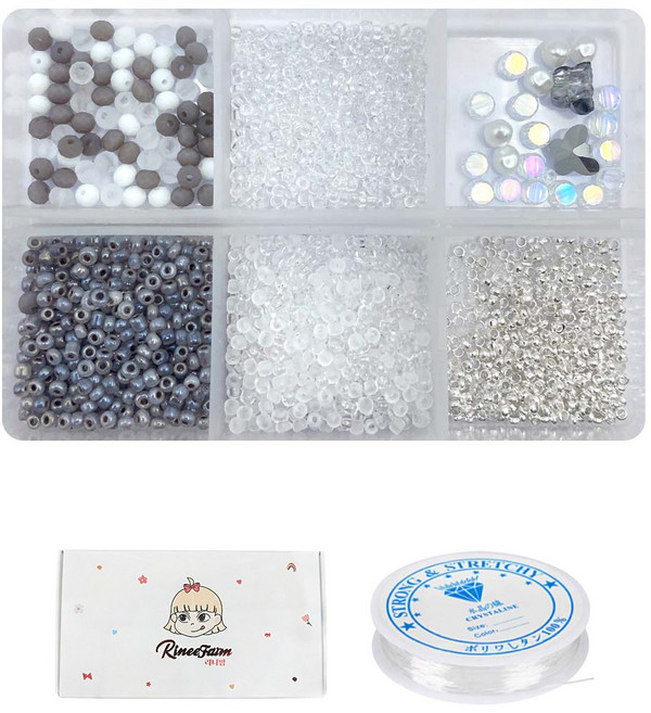 리니팜 비즈 팔찌 반지 키링 만들기 세트, 1세트, 모노그라피