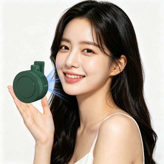 클립 선풍기【세계 최소형 에어컨】쿠팡 판매량 10만대 돌파! 빠른 냉각|초저소음|초경량 클립팬, 그린×그린, 21데시벨로