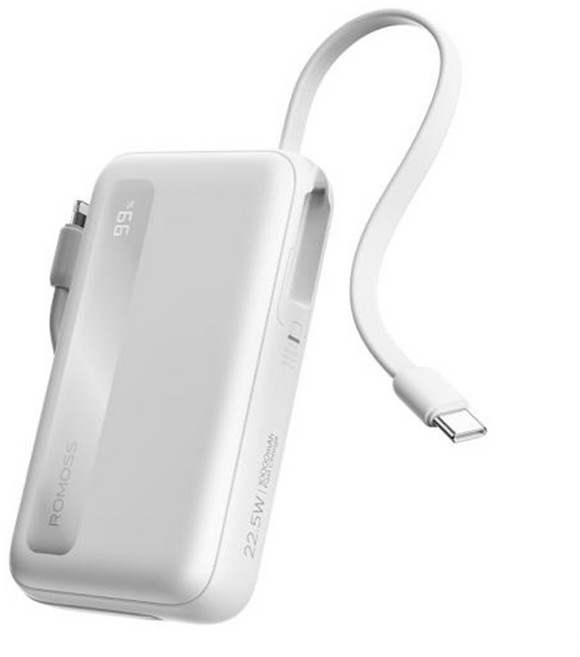 로모스PPR10 22.5W 고속충전 10000mAh 보조배터리, 화이트