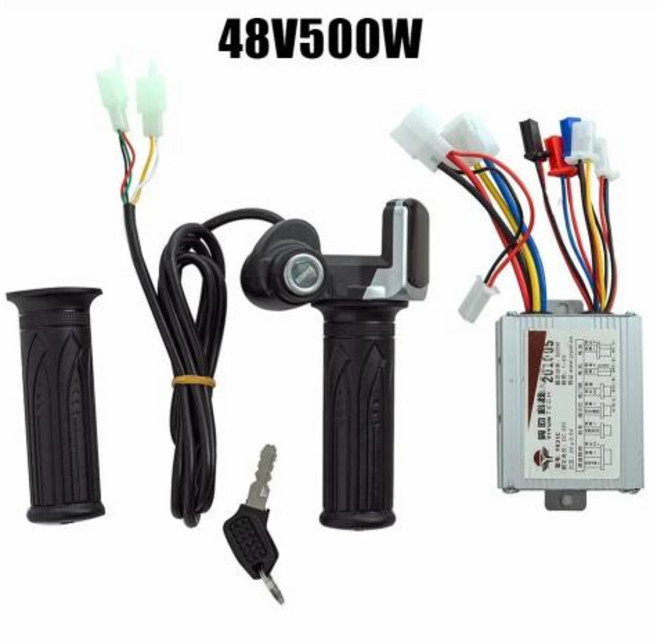 호환 자전거 브러시 컨트롤러 스로틀 그립 키트 전기 스쿠터 전기 자전거 컨트롤러 개조 세트 24V 36V 48V 250W 350W 500W 1000W, 48V 500W, CHINA, 1개