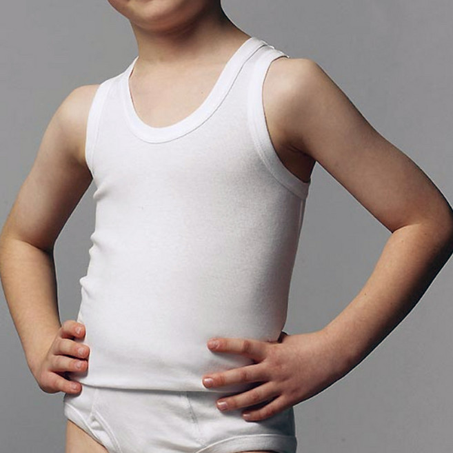 트라이TRY 남아 흰색 아동런닝 5개 면100%