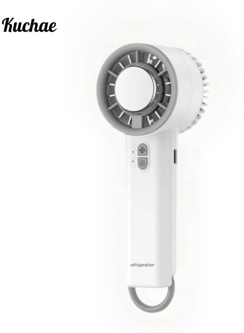 Kuchae 급속냉각 휴대용 선풍기 미니 핸디 무선 손선풍기, 화이트, KM-001