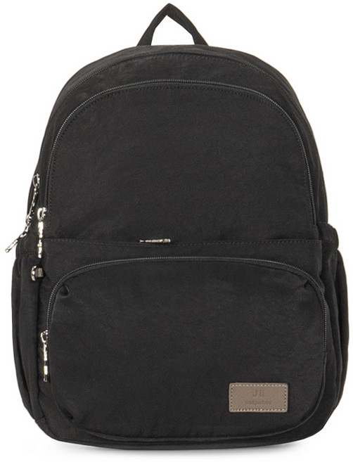 J II 後背包 晴空雙拉鍊防潑水後背包, 黑色