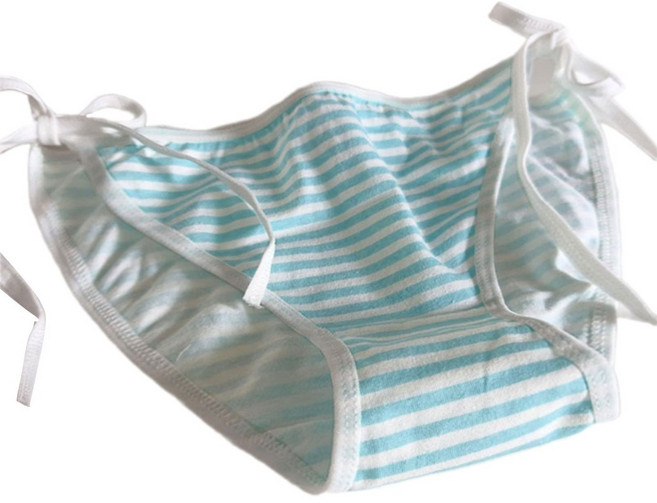 여성용 일본 사이드 타이 스트링 비키니 팬티 스트라이프 패턴 브리프 속옷 코스프레 란제리 속옷 힙스터