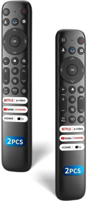 2팩 TCL용 교체용-구글-TV-원격 제어 TCL 스마트 UHD HDR LED 미니 QLED 4K 구글 TV용 범용 리모컨 파이어 TV 또는 Roku 제외, for TCL Google TV
