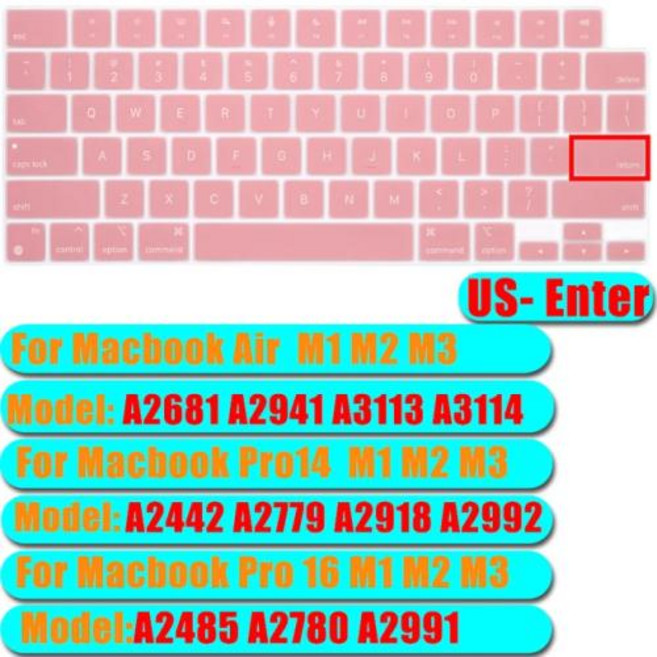노트북 키스킨 실리콘 키보드 커버 키보드 덮개 에어 & 프로 M3 M2 M1 15.3 "14" 13.6 "16 A3113 A3114 A2941 A2681, [05] A3113 US NYF, 01 A3113 US NYF, 1개