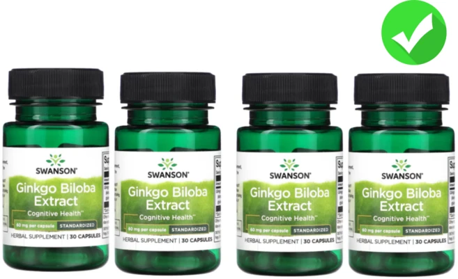 스완슨 은행나무 잎 추출물 60mg, 4개, 30정 - 쿠팡